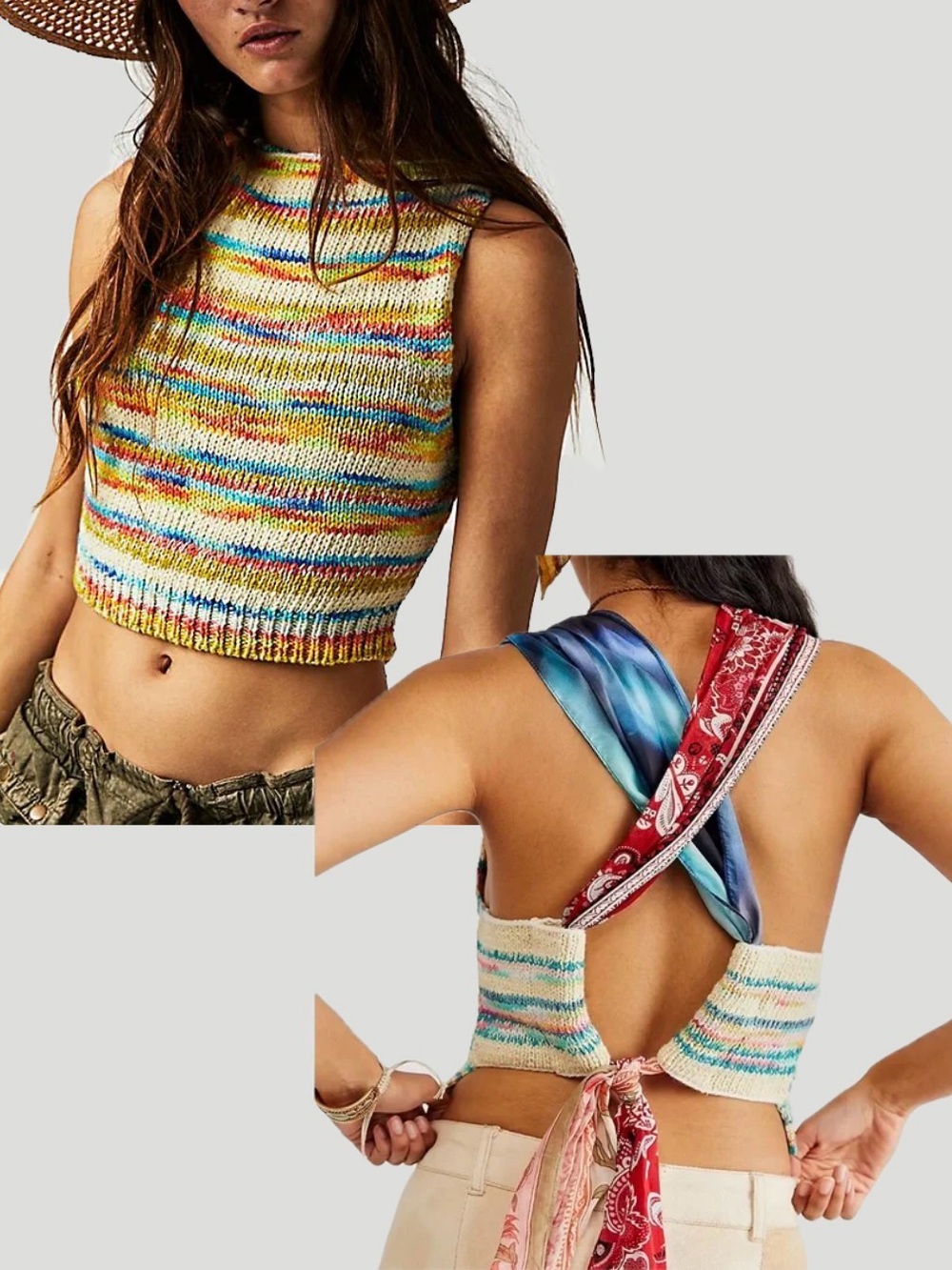 Free People Cross Paths Tank in Rainbow